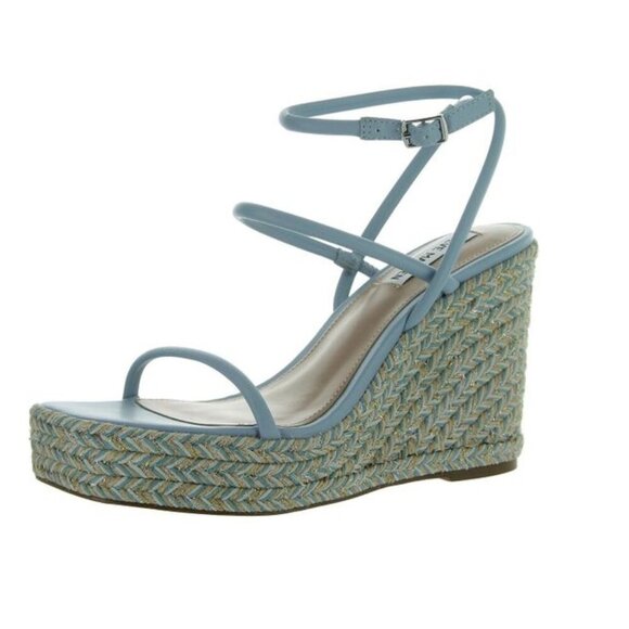 NEW Steve Madden Womens Unify Platform Wedge Sandals Multi Raffia 10M - Picture 1 of 10